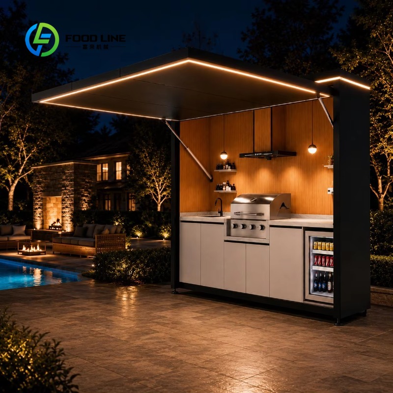 Smart Garden Sheds - ชุดเฟอร์นิเจอร์ครัวกลางแจ้งแบบพ็อดสำหรับสวน ลานบ้าน พร้อมหลังคา กันน้ำ สำหรับเตาบาร์บีคิวไฟฟ้าอัจฉริยะ ขายส่งแบบ