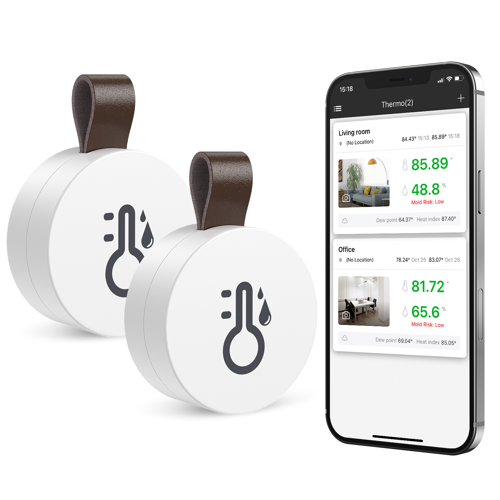 Garden Weather Station - ORIA เครื่องวัดอุณหภูมิไร้สายบลูทูธไฮโกรมิเตอร์ 2 ชิ้น/3 ชิ้นมินิเซ็นเซอร์วัดอุณหภูมิความชื้นในร่มอุณหภูมิความชื้นพร้อม APP