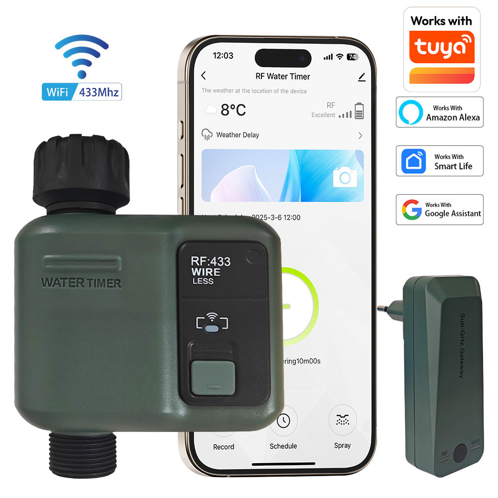 Smart Garden Sphagnum Moss - ตัวตั้งเวลาควบคุมการรดน้ำสวนอัจฉริยะแบบ WIFI วาล์วตั้งเวลาพ่นน้ำอัตโนมัติ ระบบรดน้ำกลางแจ้ง รองรับ Tuya