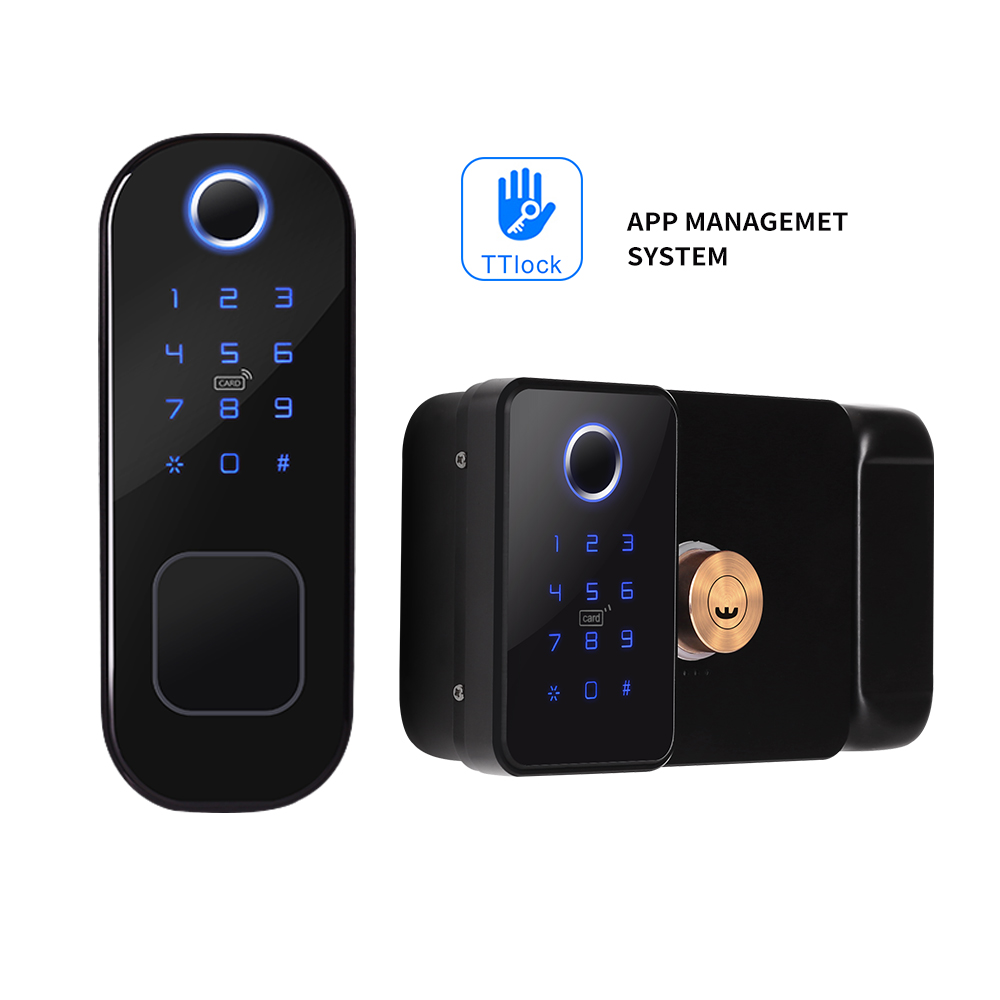 Smart Garden Gate Lock - Ttlock แอปล็อคอัจฉริยะกลางแจ้งแบบสองด้านรหัสล็อกขอบล็อคลายนิ้วมือบัตร RFID หนักสวนประตูล็อคประตูดิจิตอล