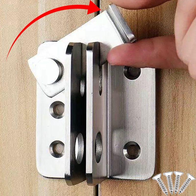 Smart Garden Gate Lock - ชุดกลอนประตูแบบพลิก 1/5 ชุด ทำจากสแตนเลส แบบซ้าย-ขวา กลอนประตูแบบเลื่อน