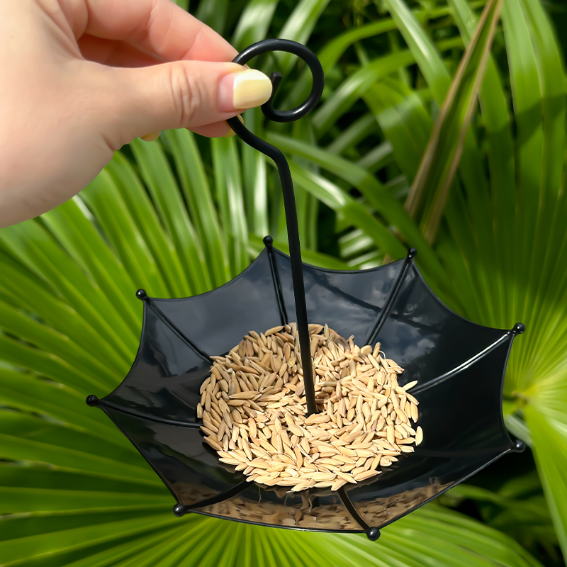 Smart Garden Umbrella - ถาดให้อาหารนกทรงร่มโบราณสีบรอนซ์ สำหรับนกป่า ตกแต่งสวน ลานบ้าน ระเบียง ของขวัญ