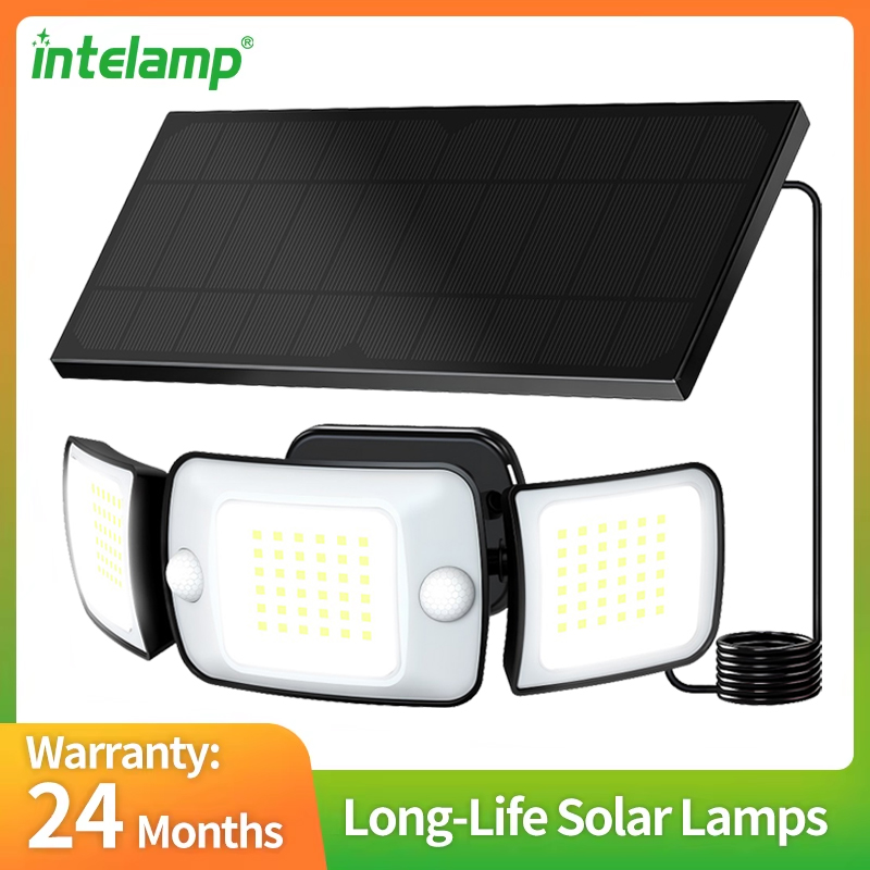 Smart Led Garden - ไฟโซลาร์เซลล์กลางแจ้ง Intelamp แบตเตอรี่ใช้งานได้นาน 6000mAh พร้อมแผงโซลาร์เซลล์ขนาดใหญ่ เซ็นเซอร์ตรวจจับความเคลื่อนไหวสองตัว