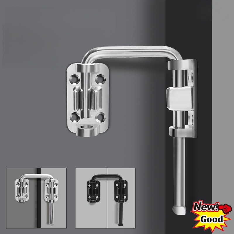 Smart Garden Gate Lock - ตัวล็อคประตูบานเลื่อนรูปตัวยูสำหรับลานบ้าน, ตัวล็อคประตูแบบ 90/180 องศา, ตัวล็อคประตูแบบสลักทำจากโลหะผสมสังกะสี, ตัวล็อคกันขโมยพร้อมสกรู