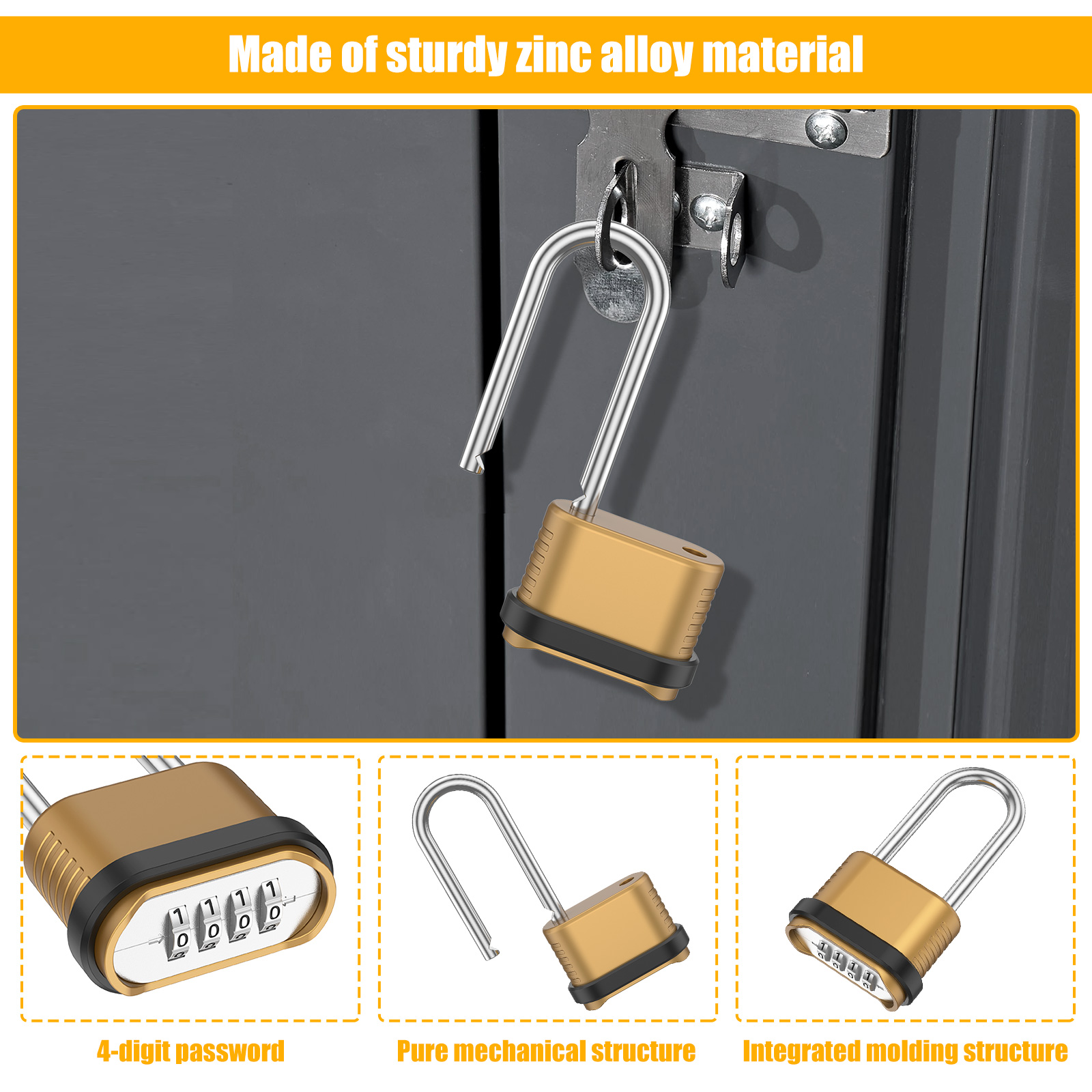 กุญแจรหัสแบบผสม 4 หลัก ตัวล็อค - Smart Garden Gate Lock บทวิจารณ์และราคา