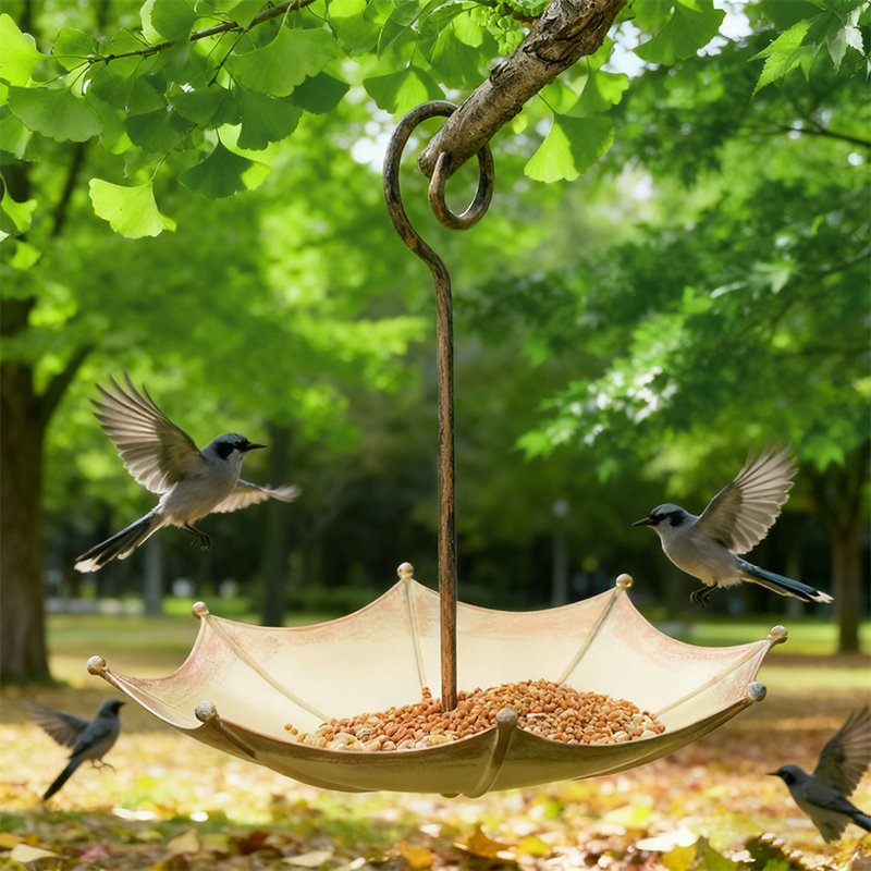 ถาดให้อาหารนกทรงร่มโบราณสีบรอน - Smart Garden Umbrella บทวิจารณ์และราคา