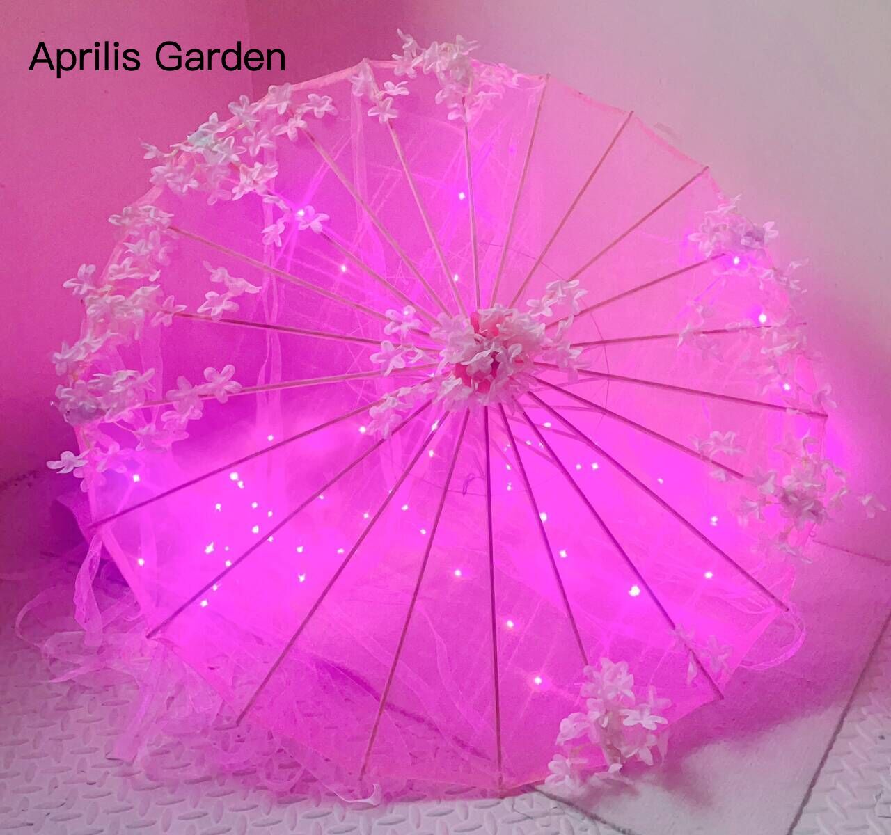 LED เส้นด้ายผ้าไหมผ้าลูกไม้ตกแ - Smart Garden Umbrella บทวิจารณ์และราคา