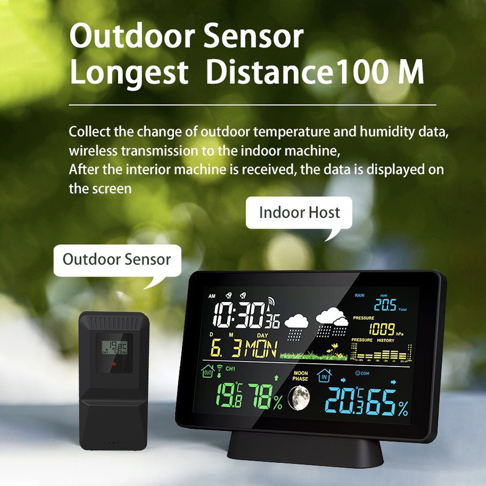 ในร่ม/กลางแจ้งสถานีอากาศไร้สาย - Garden Weather Station บทวิจารณ์และราคา