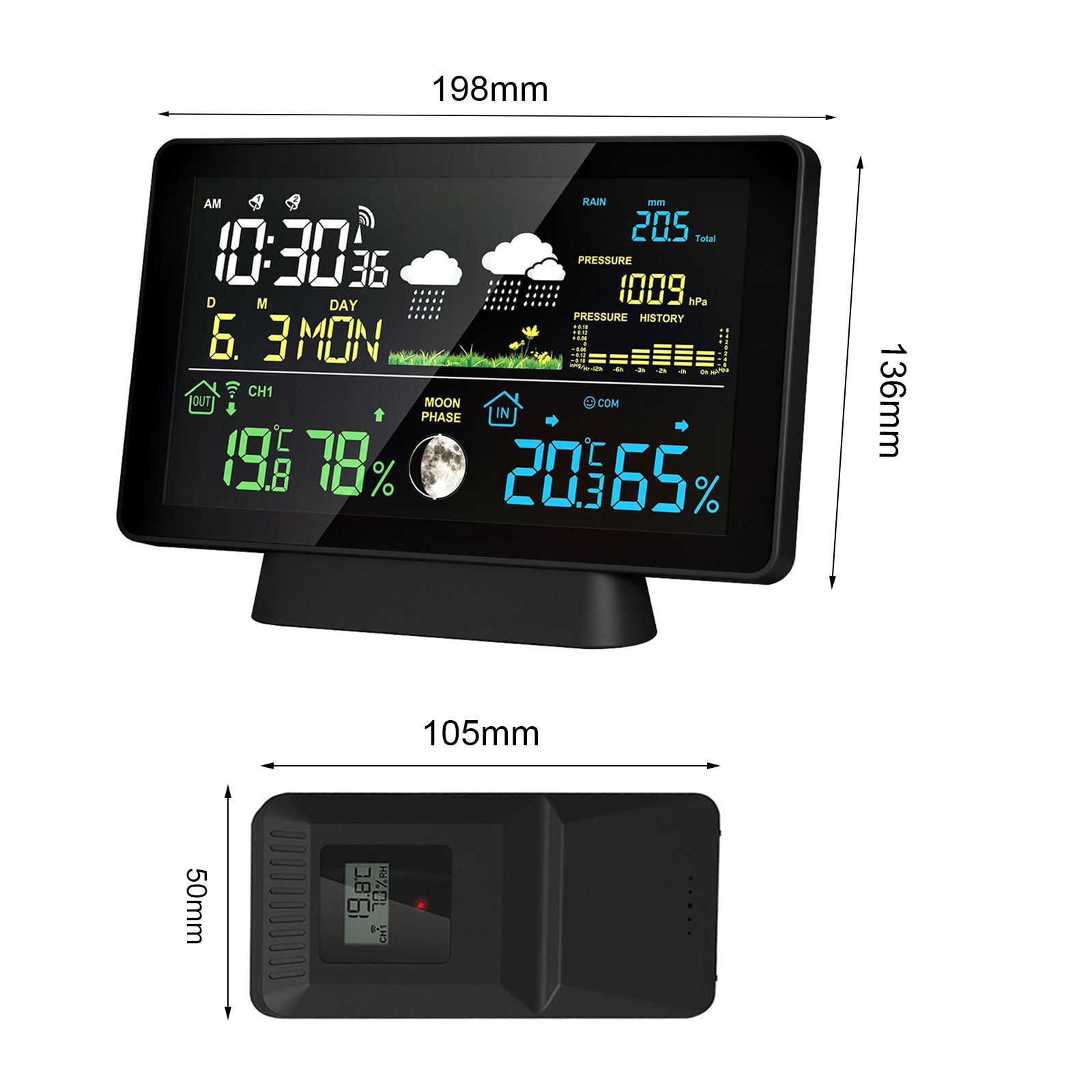 ในร่ม/กลางแจ้งสถานีอากาศไร้สาย - Garden Weather Station บทวิจารณ์และราคา